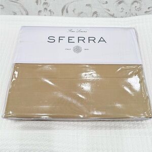 SFERRA LEONARDO PERCALE 4 PIECE KING SHEET SET IN OAT BROWN MADE IN ITALY
